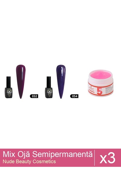 Makeup Set Mix 3 Nail Polish products: UV LED Builder Gel, FSM, 15g, 05, Semi...