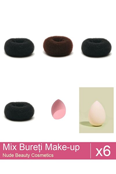 Makeup Mix Set 6 products Sponges: Extra-soft sponge for make-up, nude, Black...