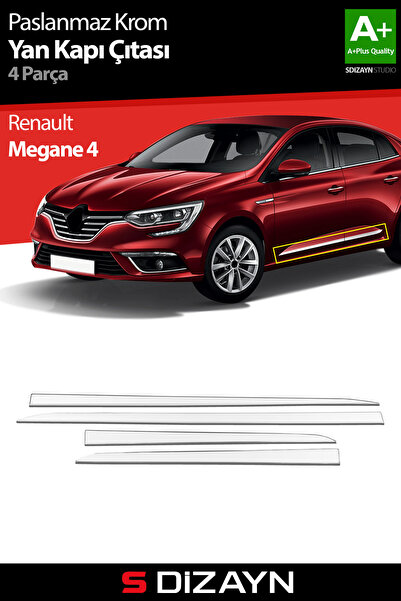 S Dizayn S-Dizayn Renault Megane 4 Krom Yan Kapı Çıtası 4 Prç 2016 Üzeri A+ K...