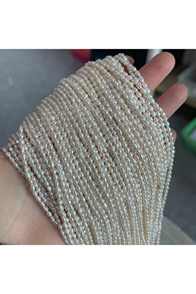 Choice 2-2.5MM WHITE Natural Freshwater Pearl 2-2.5mm A 36cm Threaded Rice Sh...