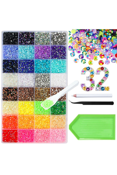 Choice Neo Chrome 32 Colors Jelly Rhinestones 3mm Multicolor Resin Flatback G...