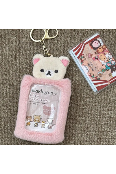 Choice1 Pink Kawaii Rilakkuma Plush Small Card Bag for Students Anime Cartoon...