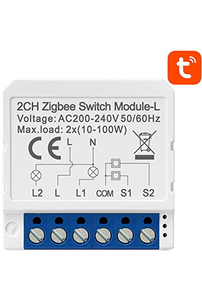 Avatto Întrerupător de perete inteligent ZigBee LZWSM16-W2 Fără nul TUYA