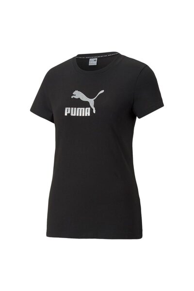 Puma Tricou de damă cu mânecă scurtă: Tricou cu logo metalic Brand Love, mări...