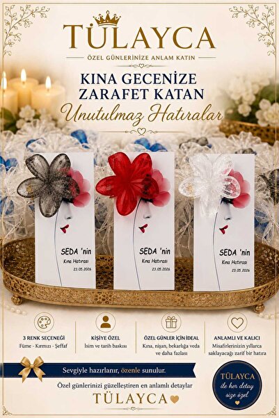 tlyca KINA,NİŞAN,DÜĞÜN,DOĞUMGÜNÜ İSME ÖZEL KARTLI LOTUS TOKA