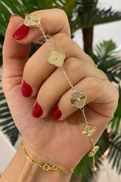 AURRARİ Gold Striped Premium Steel Bracelet