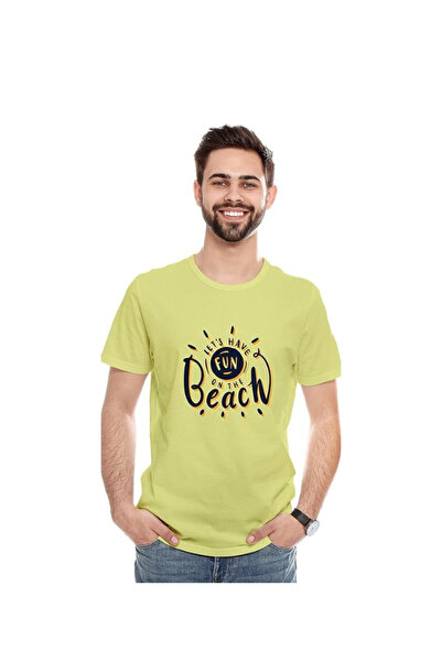 not Unisex Printed Design T-Shirt (Let's Have Fun On The Beach)| Round Neck R...
