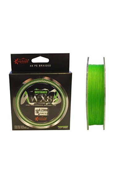 CAPTAIN Distance Wx8 Örgü Spin İp Misina 150Mt Light Green Standard-0.08 mm