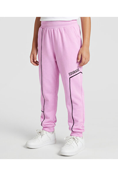 Pine kids Knit Full Length Lounge Pant with Text Print - Purple