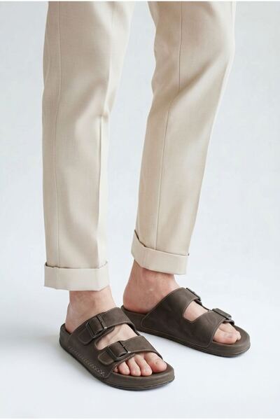 Akınal Bella Esem Double Striped Men's Slippers