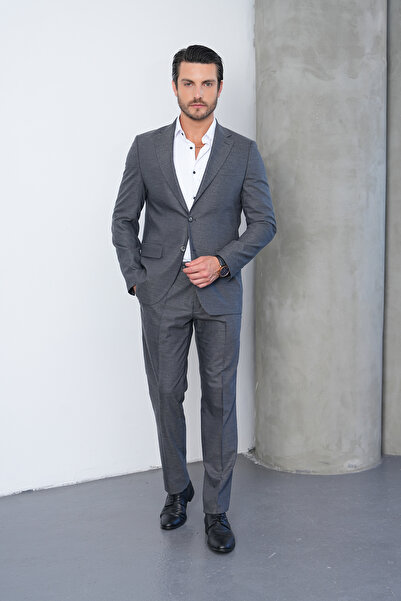 GustmanModa ANTRASİT ARMÜLLÜ KLASİK TAKIM ELBİSE