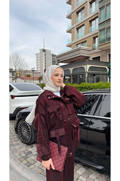 MEYSADESİGN Tasarım Jakarlı İkili Takım Bordo