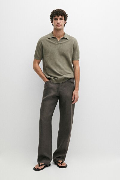 Massimo Dutti %100 pamuklu triko polo yaka kazak