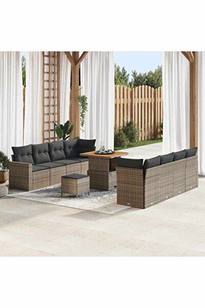 vidaxl Set de canapele pentru gradina 11 pcs Gri poliratan