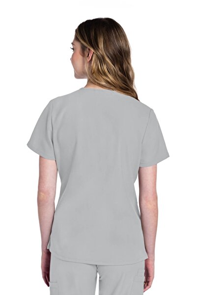 Cherokee UNIFORMS Jachetă medicală antimicrobiană Cherokee WW Originals Ultra pentru femei PROTX2, Gri
