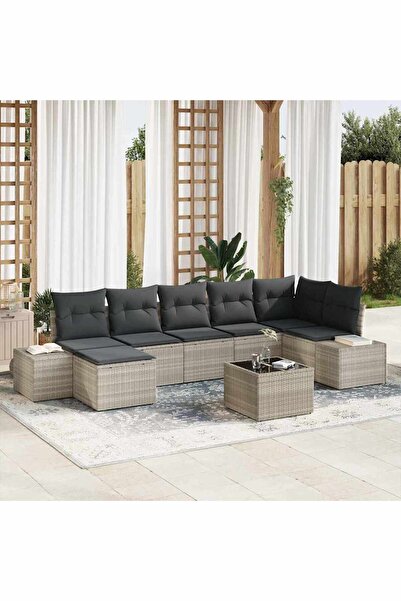vidaxl Set de canapele pentru gradina 7 pcs Gri deschis poliratan
