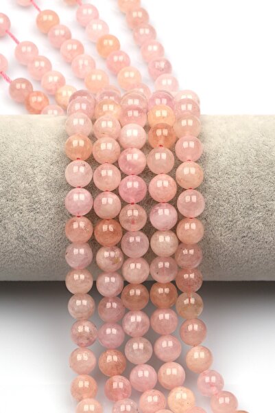 Alibaba Doğaltaş Morganite Natural Gemstone String 8 mm Sphere Cut - Dz-1018