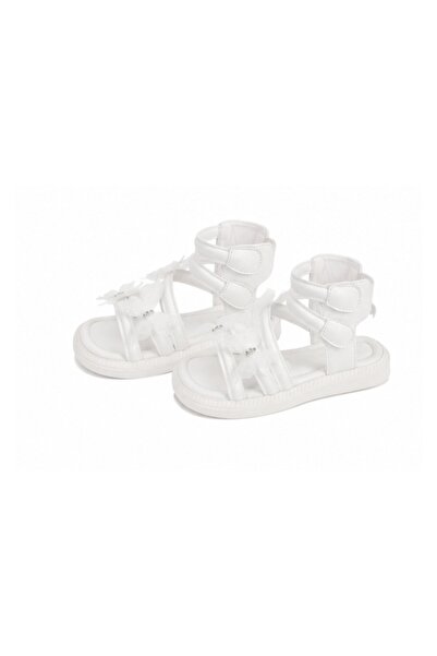 YASSO Sandale elegante copii cu flori decorative
