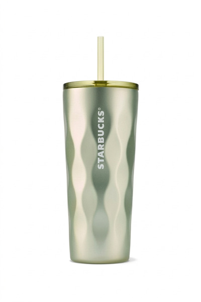 Starbucks Sage Green Stainless Steel Cold Drink Thermos with Straw 591ml