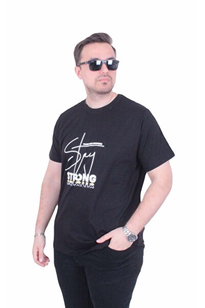 MocGrande Tricou cu gâtul în formă de O pentru bărbați, mărime mare, Strong 2...