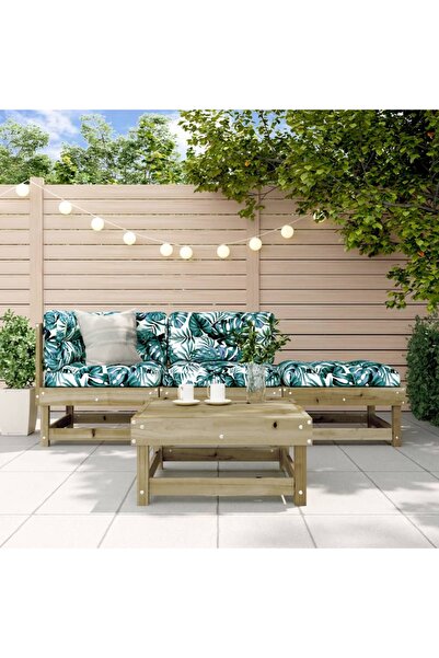 vidaxl Garden furniture set, 4 pieces, treated pine wood