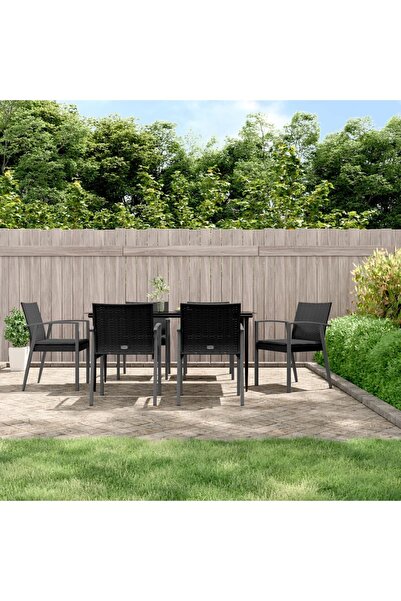 Concept Set mobilier de grădină cu perne, 7 piese, poliratan și oțel