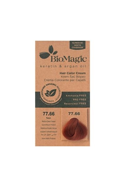 BIOMAGIC Cremă colorantă pentru păr 77.66 Cupru Mediu Intens