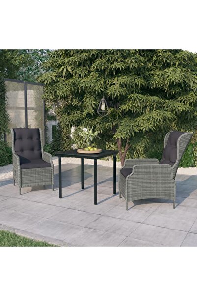 vidaxl 3-piece garden furniture set, light grey
