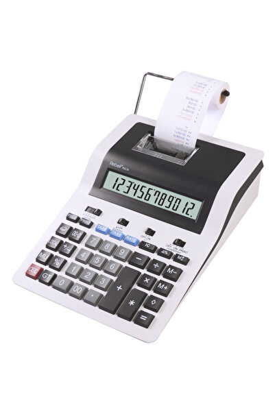 rebell Tape calculator, 12 digits, 255 x 190 x 70 mm, PDC 30 - black/white