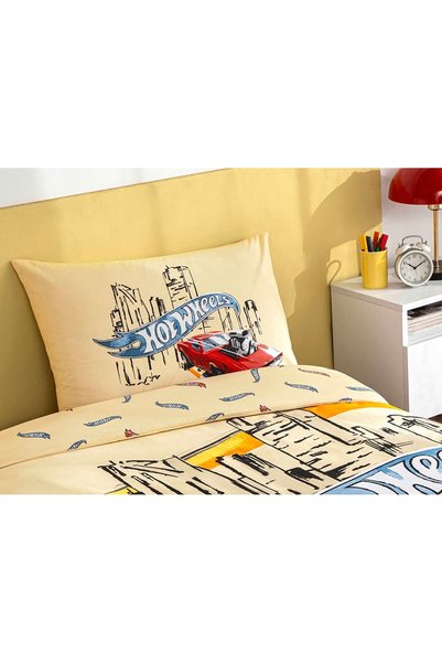 Zorluteks Out Hotwheels Patterned 100% Cotton Fabric 1 Piece Pillow Case 50X70 cm Double Sided Printing