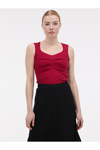 ORSAY Red women's ruched tank top
