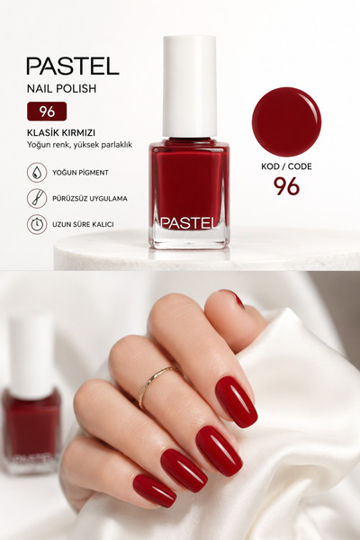 Pastels Pastel Oje kod:96 KLASİK KIRMIZI 13ml