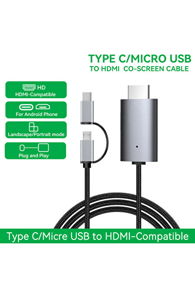 Choice1 Gray-NEW LD39 Wire HD Streaming Display TV Stick Dongle Micro USB Typ...