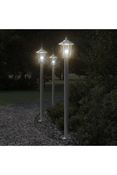 vidaxl Lampa exterioara de podea, argintiu, 120 cm, oÈ›el inoxidabil