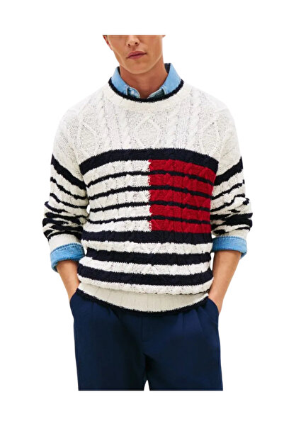 Tommy Hilfiger Ανδρικό Πουλόβερ Λευκό MW0MW42782-0FA