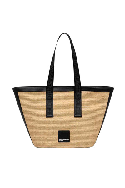 Karl Lagerfeld Γυναικεία Raffia Shopper Τσάντα Μπεζ Jeans B2W30113-106