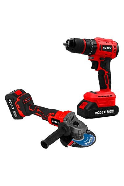 Rodex RDX3002 A.K 2'Lİ MAKİNE SETİ 20V 2x4.0Ah LI-ION D.MATKAP 45NM AVUÇ TAŞL...