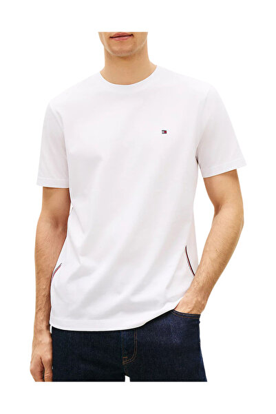 Tommy Hilfiger Ανδρικό Global Stripe T-shirt Λευκό MW0MW42393-YBR