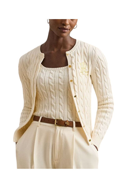 Ralph Lauren Γυναικεία Ralhan Πλεκτή Ζακέτα Εκρού 200932225001-