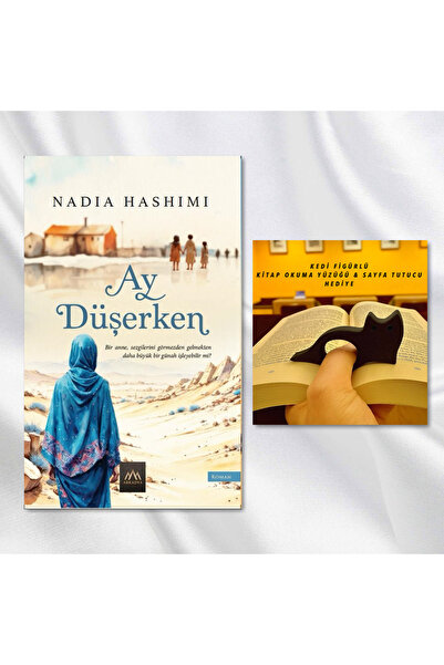 Arkadya Yayınları هدية خاتم قراءة الكتب وحامل الصفحات بتصميم القطة التي تسقط ...