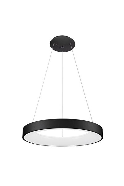 Italux Lustră suspendată modernă Giulia, neagră, cu inel LED, 50W, 2750lm, 40...