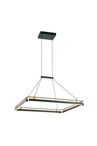 Italux Lustră suspendată LED modernă pătrată Merlot 44W, din metal negru și a...