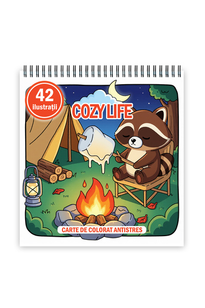 Legendary Gifts Carte de colorat, 42 de ilustratii Cozy Life, 88 pagini, Form...