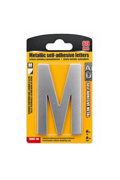 OEM Literă metalică decorativă "M", autoadezivă, pentru ușă/semnalizare/numer...