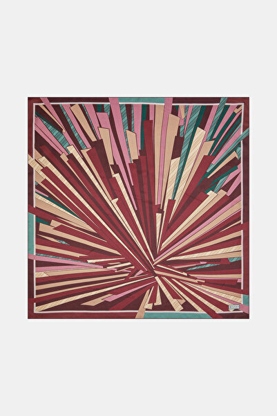 Vakko BORDO GEOMETRİK DESENLİ TWILL GAVROŞ