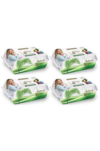 Babysoft Șervețele umede cu extract de avocado, 120 de șervețele x 4 pachete ...