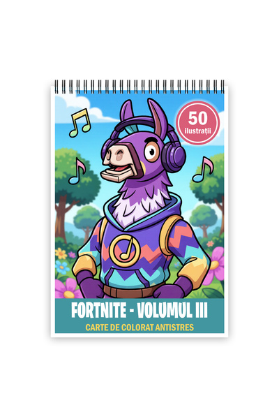 Legendary Gifts Carte de colorat, 50 de ilustratii Fortnite 3, 106 pagini, Fo...