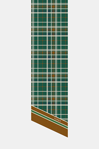 Vakko YEŞİL ÇİÇEK DESENLİ TWILL FULAR