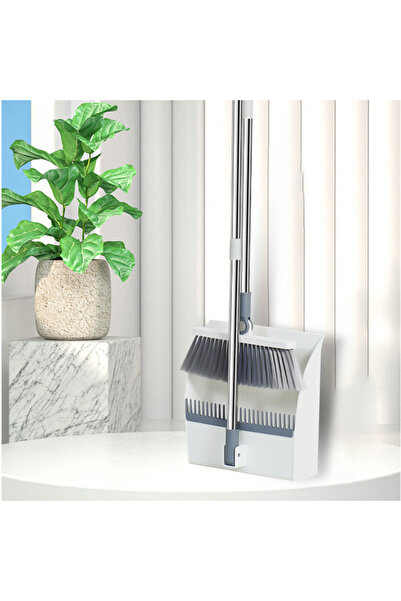 Viyogo Broom and Dustpan Set with Long Handle, 180° Rotating Head and Brush C...