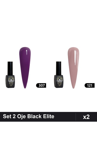 Makeup Set 2 Oje Semipermanente Black Elite Global Fashion 8ml, Nuante 307 12...